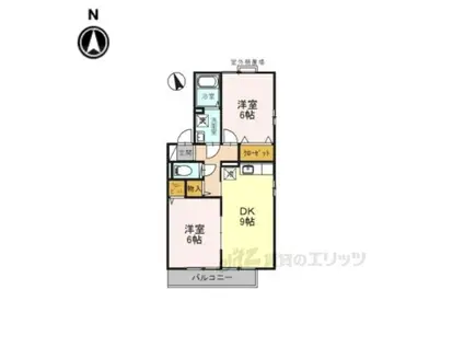 セジュールM(2DK/1階)の間取り写真