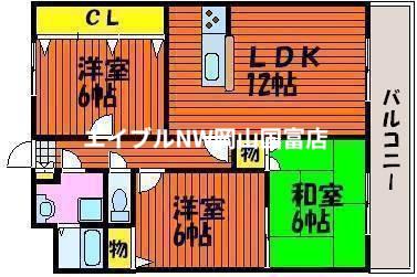はなはうす門田本町(3LDK/5階)の間取り写真
