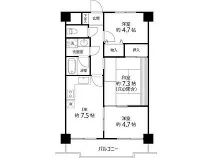 センチュリー浦和(3DK/2階)の間取り写真