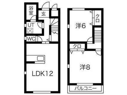 スマイルM&E 東館(2LDK/1階)の間取り写真