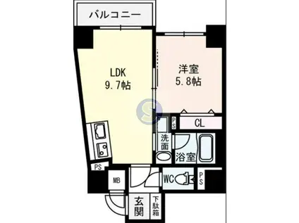 D-REST NAKANOSHIMA(1LDK/8階)の間取り写真