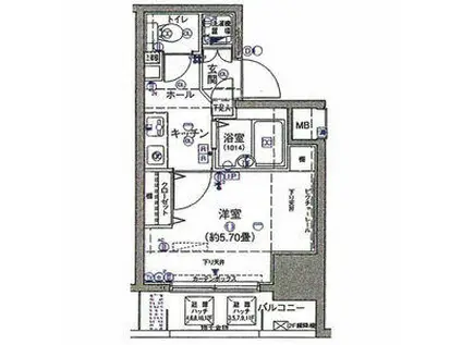 シンシア蒲田ステーションプラザ(1K/10階)の間取り写真