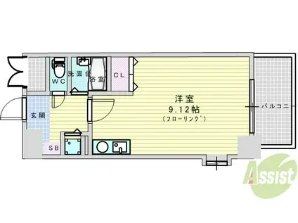 ビスタ江坂南(ワンルーム/7階)の間取り写真