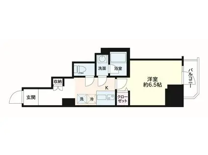 GENOVIA御徒町SKYGARDEN(1K/7階)の間取り写真