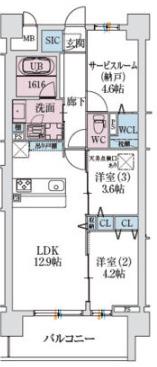 スプランディッド大阪NAMBA LINE(2SLDK/5階)の間取り写真