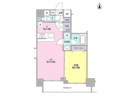 モンレーヴ錦糸町 (1LDK/12階)の間取り写真