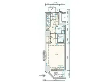 バージュアル新御徒町(1K/7階)の間取り写真
