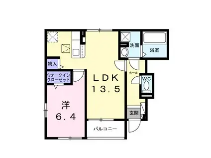 サンライズ・MITO B(1LDK/1階)の間取り写真