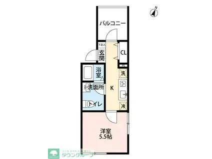 FLEUR CHIBA (1K/3階)の間取り写真