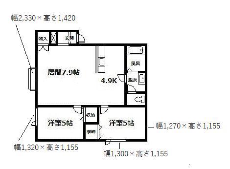 YOUトピア東光壱番街G棟(2LDK/1階)の間取り写真