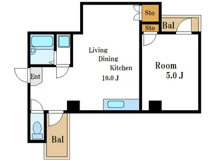 スウィートキャンディーハイム(1LDK/4階)の間取り写真