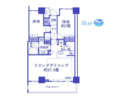 ブリリア・タワー川崎(2LDK/20階)の間取り写真