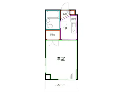 リズ松ヶ丘(1K/3階)の間取り写真
