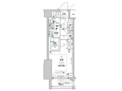 LEA横濱ウエストステージ(1K/4階)の間取り写真