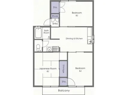 セジュール金子 A棟(3DK/1階)の間取り写真