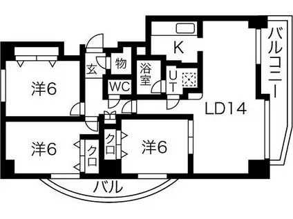 プレインアヴェニュー(3LDK/5階)の間取り写真
