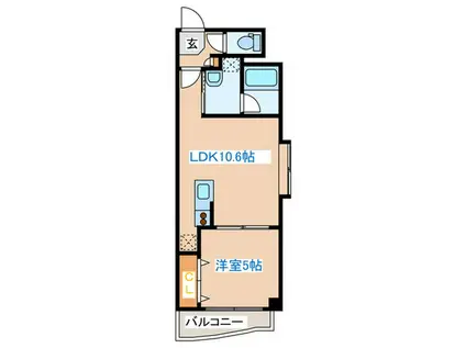 パティーナ東大通(1LDK/4階)の間取り写真