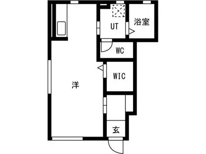 グラシアス(1K/1階)の間取り写真