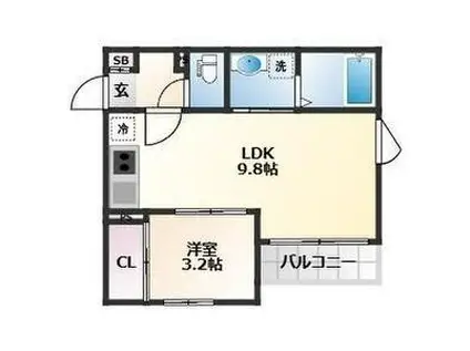 ソルフォート(1LDK/3階)の間取り写真