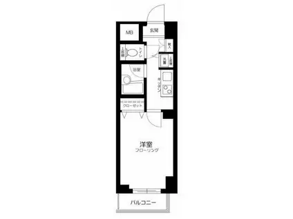 メインステージ青山(1K/2階)の間取り写真
