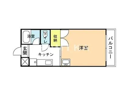 アルカディア(1K/1階)の間取り写真