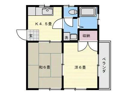中迫ハイツ(2K/2階)の間取り写真