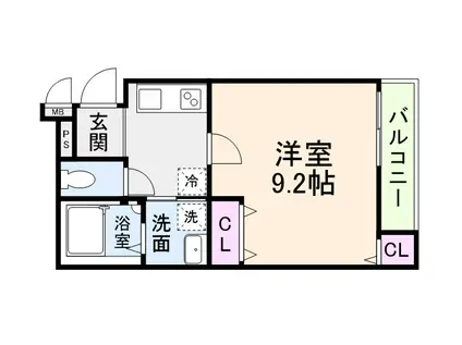 フジパレス堺白鷺III番館(1K/1階)の間取り写真