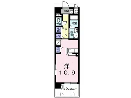 SOL LEVANTE 国府(ワンルーム/4階)の間取り写真