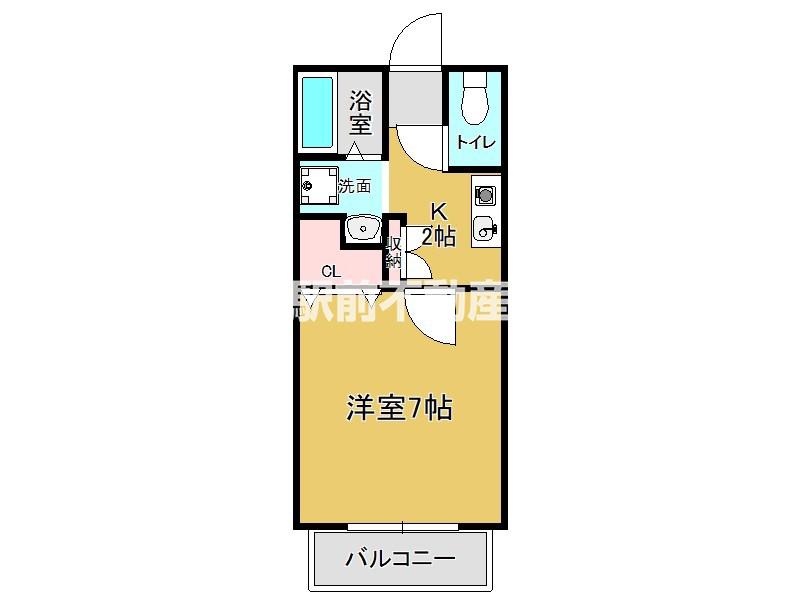 フィオーレ・モエ多布施(1K/2階)の間取り写真