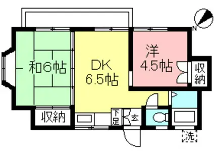 ホワイトハイツ(2DK/2階)の間取り写真