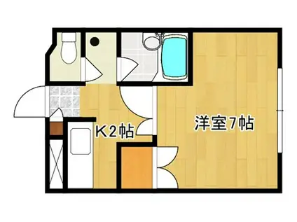 ベルメゾン勝栄(1K/2階)の間取り写真