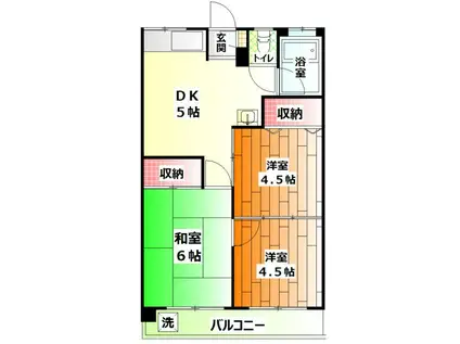 大沼マンション(3DK/2階)の間取り写真