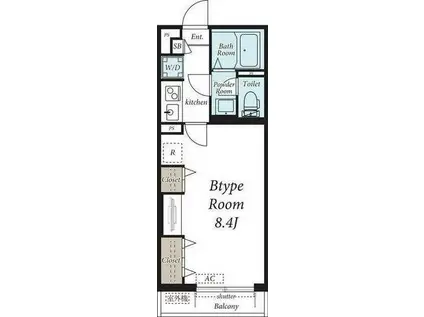 デア・メルツ(1K/2階)の間取り写真