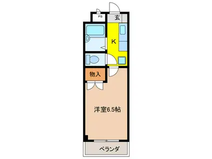 メゾン リズ イースト(1K/4階)の間取り写真