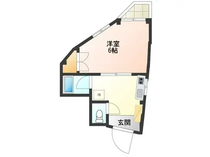 ヴェルデュール経堂(1K/2階)の間取り写真