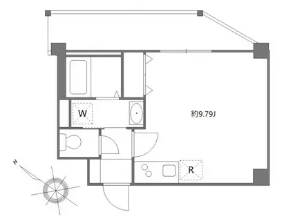 ケーディーエックスレジデンス上野毛(ワンルーム/4階)の間取り写真