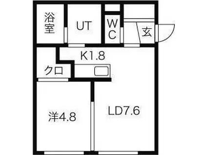 GRADO(1LDK/1階)の間取り写真