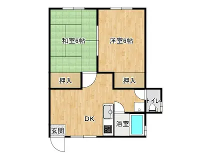 SAZANKA1(2DK/2階)の間取り写真