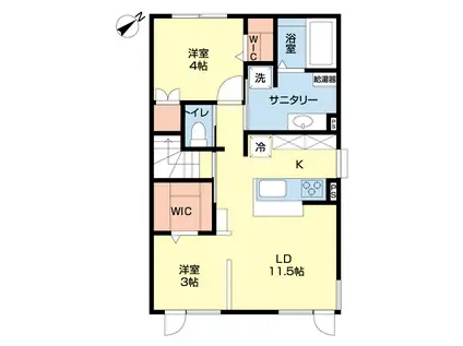 若葉の家(2LDK/1階)の間取り写真