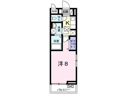 パセオ ヴェルデ(1K/1階)の間取り写真