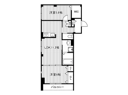 ストック羽沢(2LDK/2階)の間取り写真