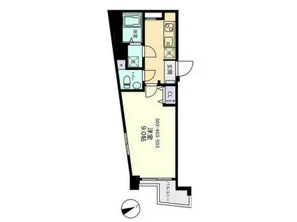 リブハピネス戸塚II(1K/4階)の間取り写真