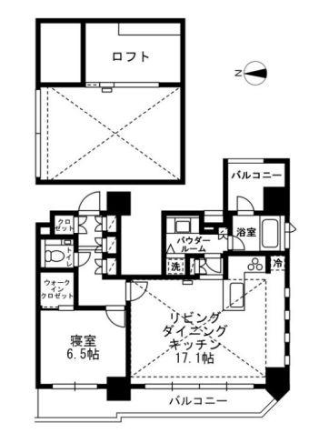 レジディア文京湯島III(1LDK/12階)の間取り写真