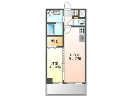 アンフィニXVIII(1LDK/3階)の間取り写真