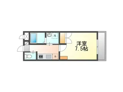 コンダクトレジデンスDAIDOU(1K/3階)の間取り写真