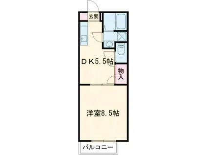 エルピス(1DK/2階)の間取り写真