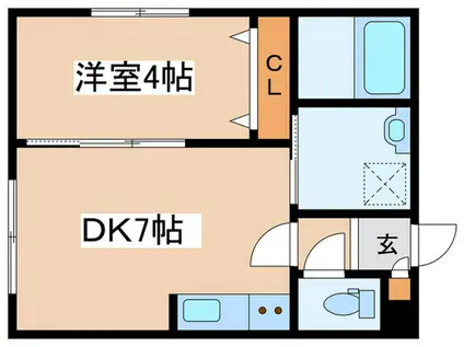 ラグナベルデ美園(1DK/3階)の間取り写真