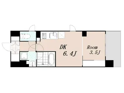 アーバンドルフ天満(1DK/6階)の間取り写真