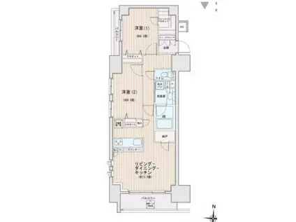 エスティメゾン錦糸町II(2LDK/10階)の間取り写真