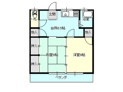 メイプルハウス(2DK/2階)の間取り写真